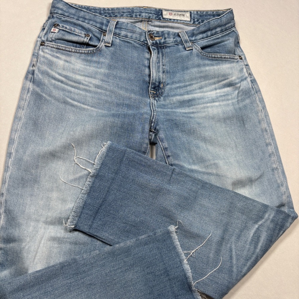 AG Adriano Goldschmied Jeans Womens 28R Blue Ex-Boyfriend Slouchy Slim Raw Hem